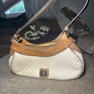 Brown and Cream Designer Shoulder Bag